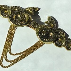 snake cloak clasp in gold with chain